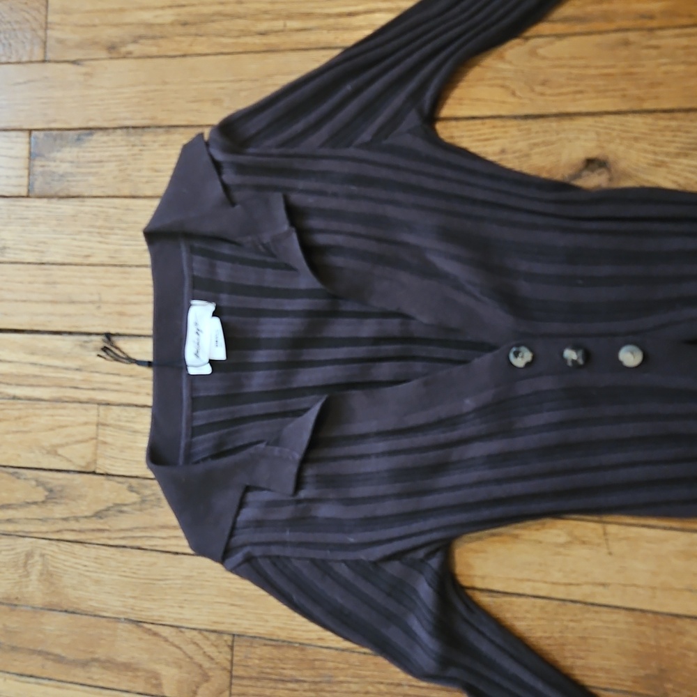 The Line by K Brown Ribbed Cardigan with Sailor Collar - Picture 4 of 7